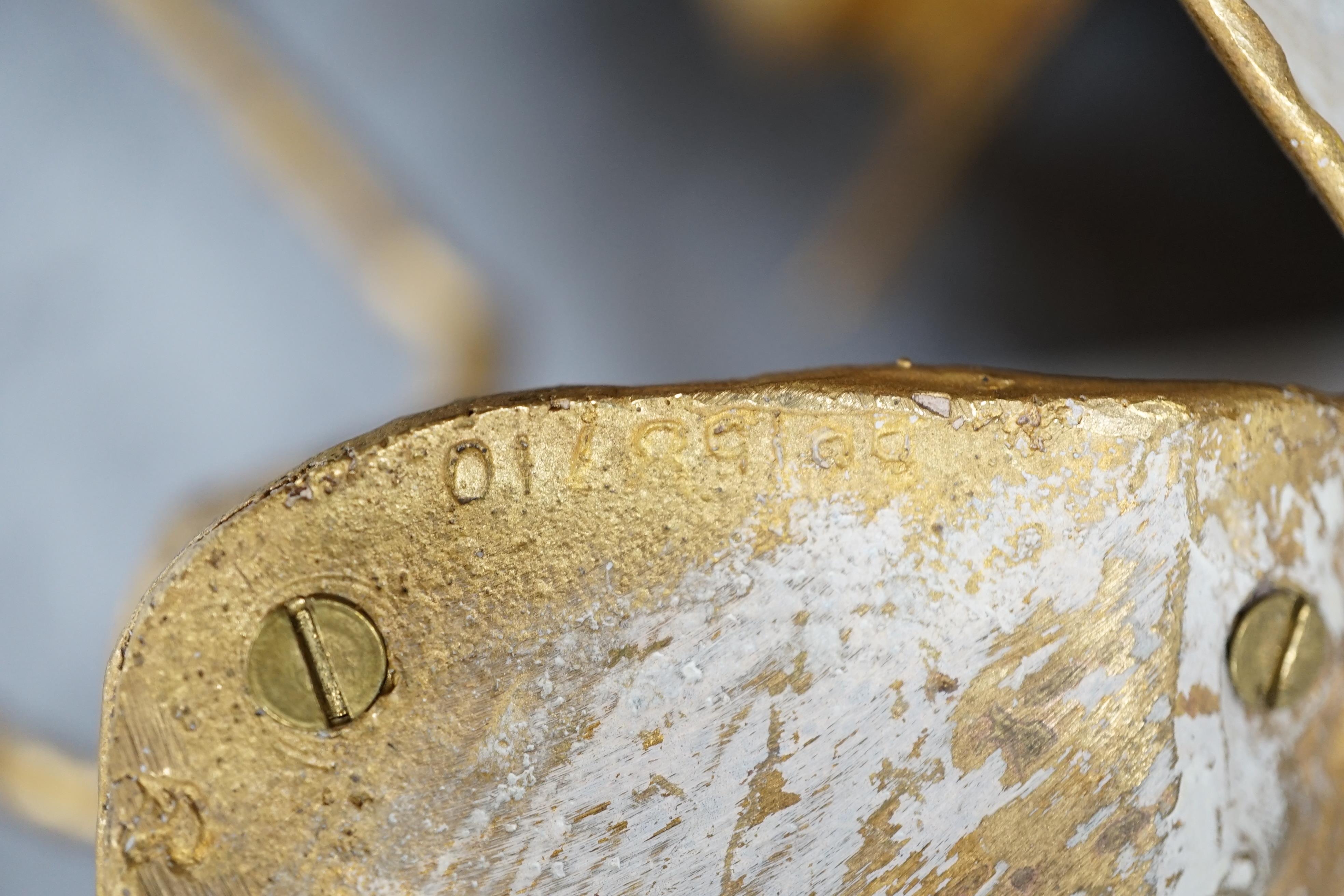 After William Tonks & Sons for Liberty & Co. of London, a pair of Victorian ormolu wall brackets modelled as hanging bats